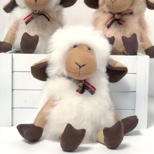 Woodland Nursery Shupaca Alpaca Sheep Plush Real Alpaca Fur Toy